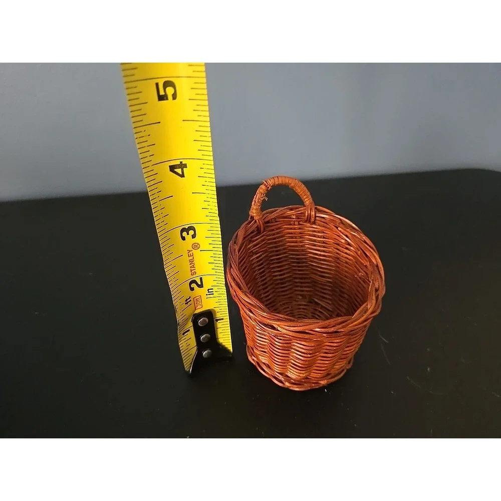 Wicker Basket Decor - Set Of 4 Eclectic Boho Farmhouse 3Woven‎ Baskets 1 Wreath